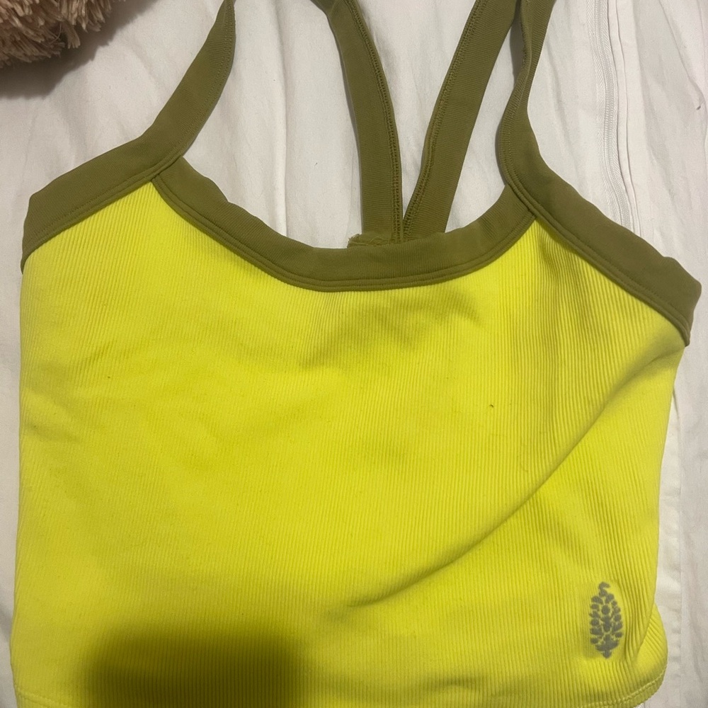 SOLD Yellow and Olive Green free people Top